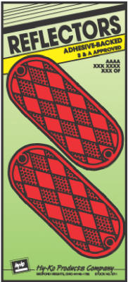 Hy-Ko CORB-7R Self-Adhesive Oval Reflector, 4-3/8", Red, 2-Pack