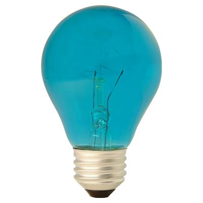 GE Lighting 22732 Incandescent A19 Party Light Bulb, Transparent Teal, 25W, 120V