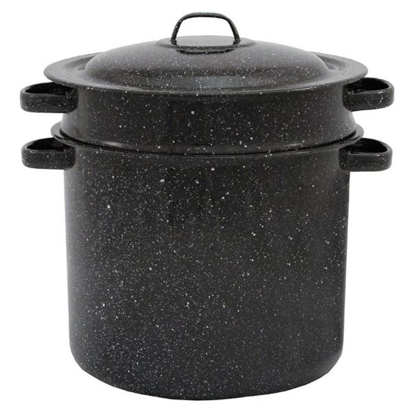 Granite-Ware® 6140 Porcelain-On-Steel Blancher with Drainer Insert, 7.3 Qt