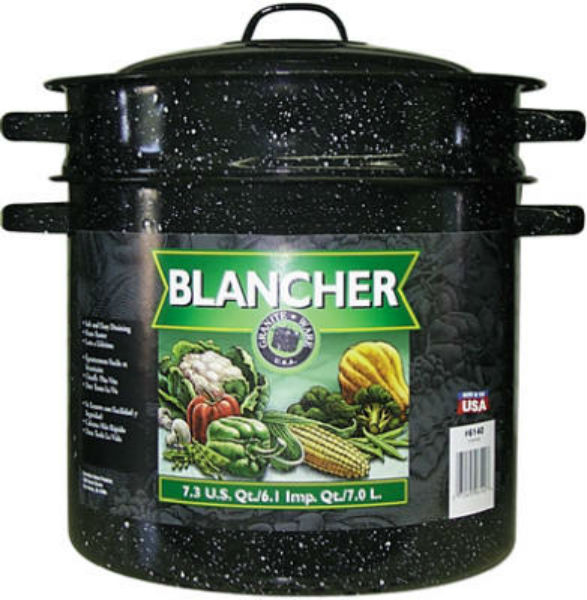 Granite-Ware® 6140 Porcelain-On-Steel Blancher with Drainer Insert, 7.3 Qt