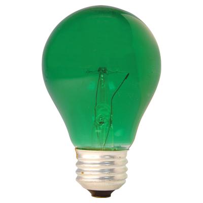 GE Lighting 49725 Medium Base A19 Party Light Bulb, Green, 25-Watt