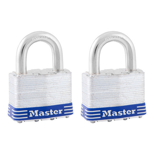 Master Lock 5T Keyed Alike Laminated Steel Padlock, 2", 2-Pack