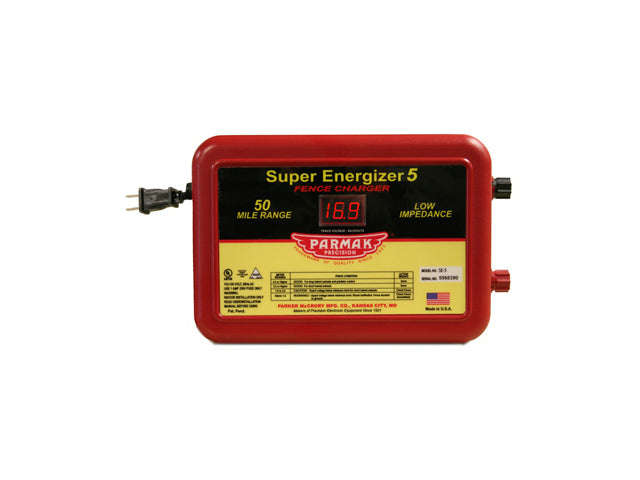 Parmak SE-5 Super Energizer 5 Fence Charger, 50 Mile Range, 110-120 Volt AC