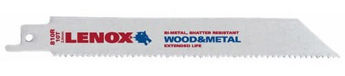 Lenox® 20581S810R Bi-Metal Reciprocating Saw Blade for Wood & Metal, 10 TPI, 8"