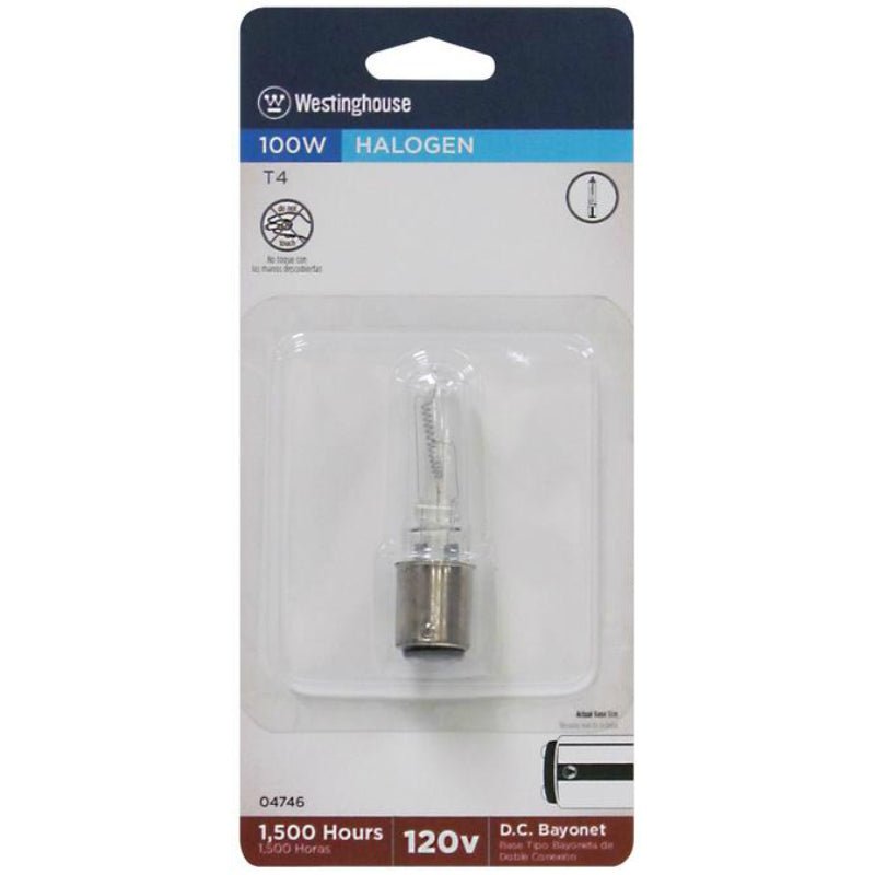 Westinghouse 04746 Single-Ended Halogen Light Bulb, 100W, Clear