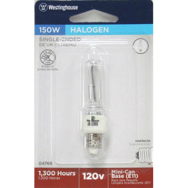 Westinghouse 04768 Single-Ended T4 Halogen Light Bulb, 150W, Clear