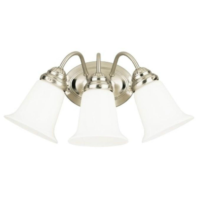 Westinghouse 66497 Three-Light Interior Wall Fixture, Brushed Nickel