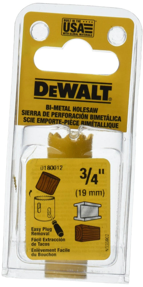 DeWalt® D180012 Standard Bi-Metal Hole Saw, 3/4" (19 MM)