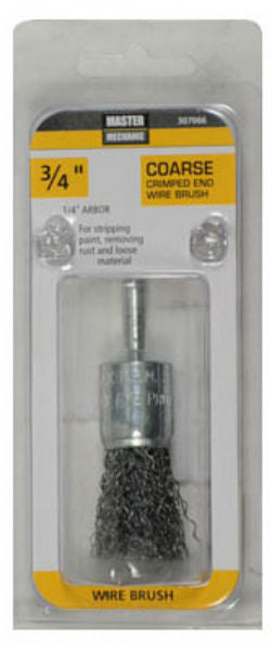 Master Mechanic 307066 Coarse Stem Crimped Wire End Brush, 3/4"