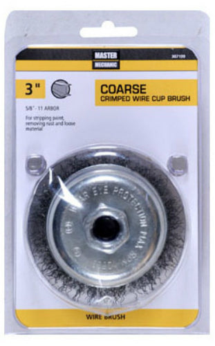 Master Mechanic 307199 Coarse Crimped Wire Cup Brush, 3"
