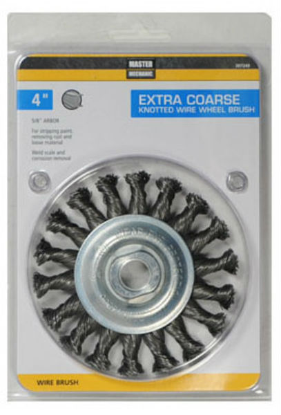 Master Mechanic 307249 Extra Coarse Knotted Wire Wheel Brush, 4"