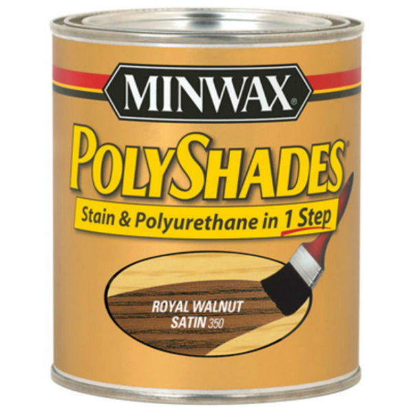 Minwax® 61350 PolyShades® Stain & Polyurethane Satin Finish, Royal Walnut, 1 Qt