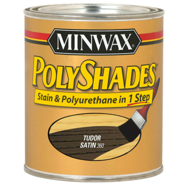 Minwax® 213604444 PolyShades® Stain & Polyurethane Satin Finish, Tudor, 1/2 Pt