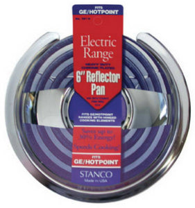 Stanco 501-6 Reflector Pan for Stoves, Chrome Plated Steel, 6"