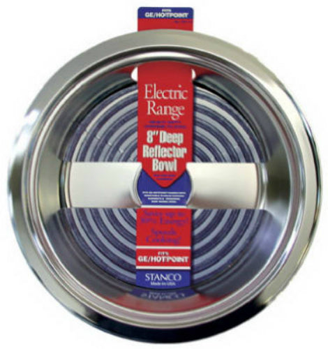 Stanco 5011-8 Deep Reflector Bowl, Chrome Plated Steel, 8"