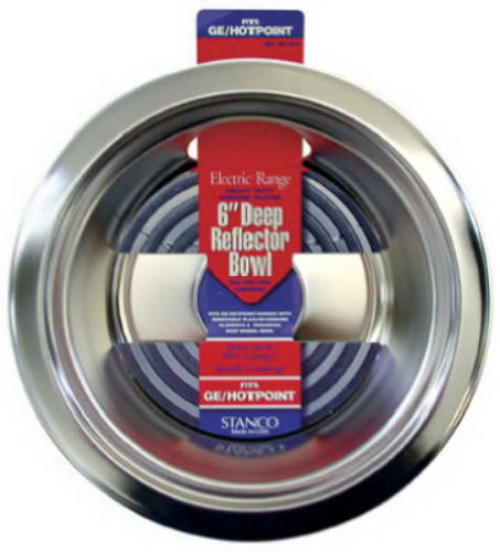 Stanco 5010-6 Deep Reflector Bowl, Chrome Plated Steel, 6"
