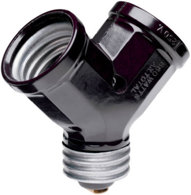 Pass & Seymour 128 Lampholder Adapter, 15A, 125V, 600W