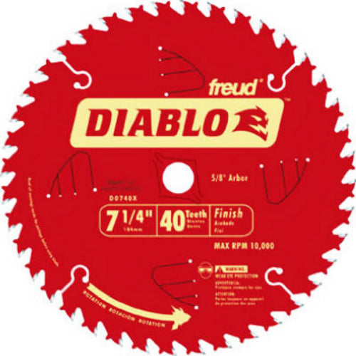 Diablo D0740A Carbide Tipped Finishing Saw Blade, 7-1/4" x 40 Tooth