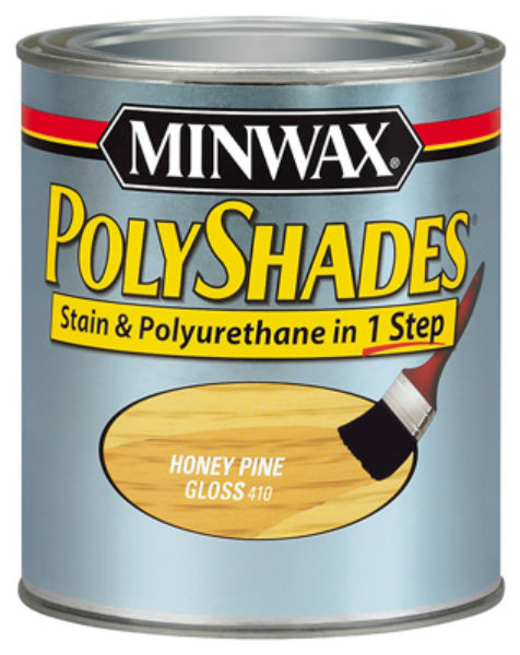 Minwax® 214104444 PolyShades® Stain/Polyurethane Gloss Finish, Honey Pine, 1/2 Pt