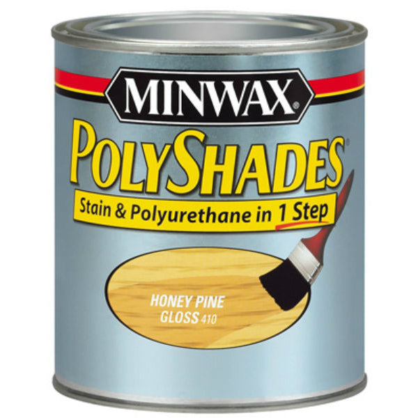Minwax® 61410 PolyShades® Stain & Polyurethane Gloss Finish, Honey Pine, 1 Qt