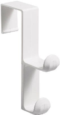 InterDesign® 16101 Over The Door Double Hook, Plastic , White