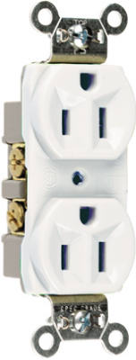 Pass & Seymour Construction Spec Grade Duplex Receptacle, 15A, 125V, White