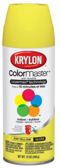 Krylon® K05180602 ColorMaster™ Spray Enamel Paint & Primer, 12 Oz, Sun Yellow