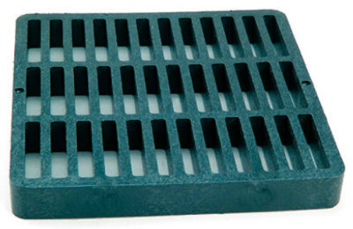 NDS 990 Structural Foam Polyolefin Square Grate w/UV Inhibitors, 9" x 9", Green