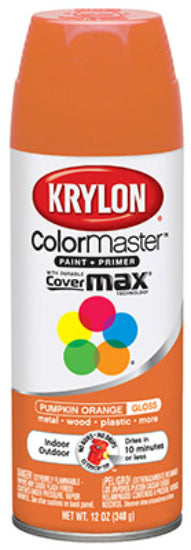 Krylon® K05241102 ColorMaster Spray Enamel Paint & Primer, 12 Oz, Pumpkin Orange
