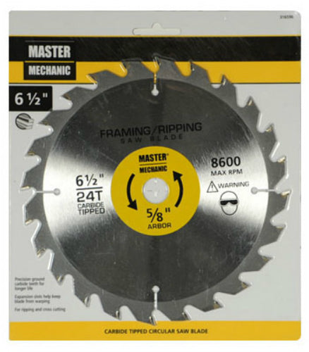 Master Mechanic 316596 Framing Combination/Rip Circular Saw Blade, 6-1/2", 24T