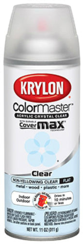 Krylon® K05353002 ColorMaster™ Flat Spray Enamel, 12 Oz, Crystal Clear