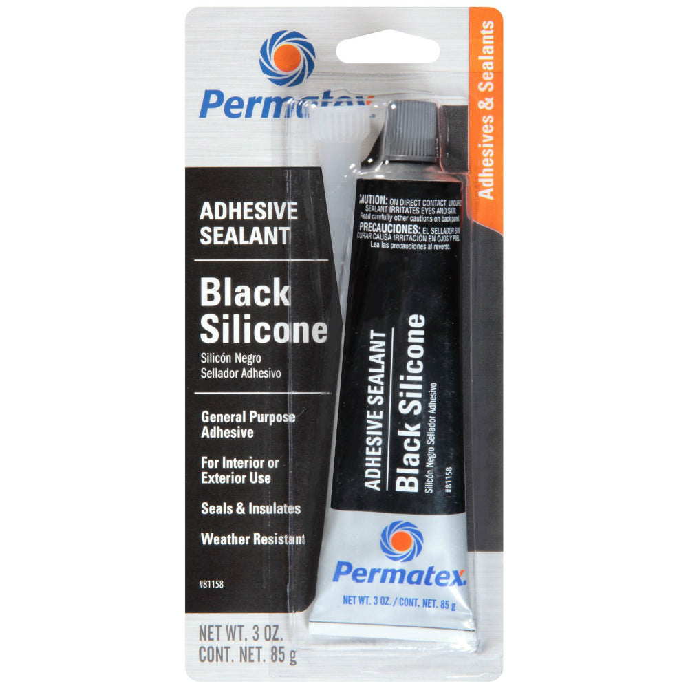 Permatex® 81158 Black Silicone Adhesive Sealant, 3 Oz