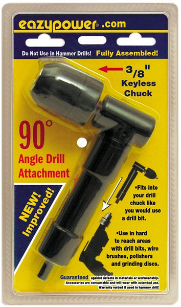 Eazypower® 81544 90-Degree Angle Drill Attachment with 3/8" Keyless Chuck