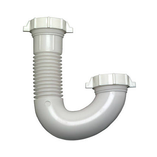 Master Plumber 321-489 Flexible Lavatory/Kitchen Drain J Bend, White