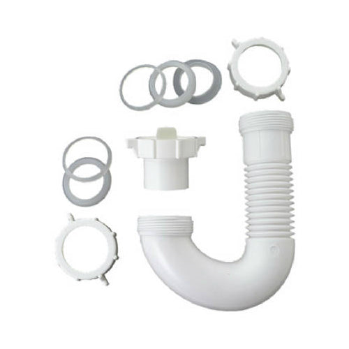 Master Plumber 321-497 Flexible Lavatory/Kitchen Drain J Bend, White