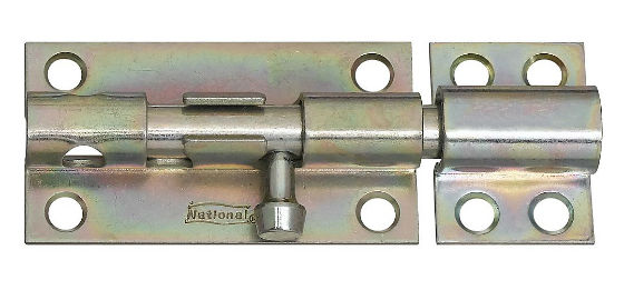 National Hardware® N162-370 Heavy-Duty Barrel Bolt, 4'', Zinc Plated