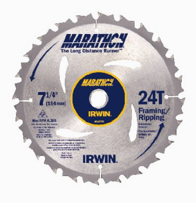 Irwin Tools 14030 Carbide Tipped Marathon® Circular Saw Blade, 7-1/4", 24T