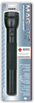 Maglite SS3D016 Standard Incandescent Flashlight, 3 "D" Cell, 45-Lumens, Black