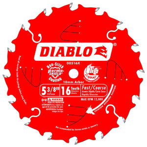 Diablo D0516X Cordless Trim Saw Blade, 5-3/8" x 16 Tooth