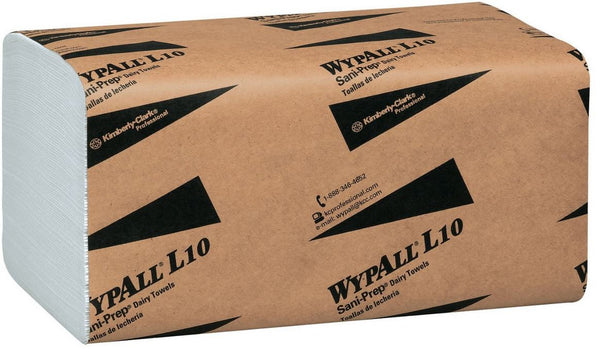 WypAll® L10 01770 Sani-Prep® Dairy Towels, White, 9.3"x10.5", 200 x 12 Count