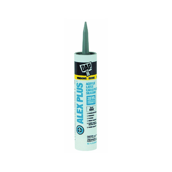 Dap® 18118 Alex Plus® Acrylic Latex Caulk Plus Silicone, 10.1 Oz, Slate Gray
