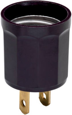 Pass & Seymour Outlet To Lampholder Adapter, 660W, 125V, Brown