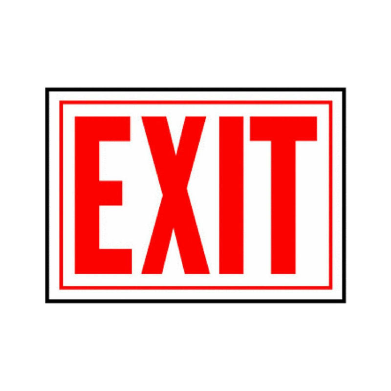 Hy-Ko SS-2W Aluminum Exit Sign, 10" x 14", Red On White Background
