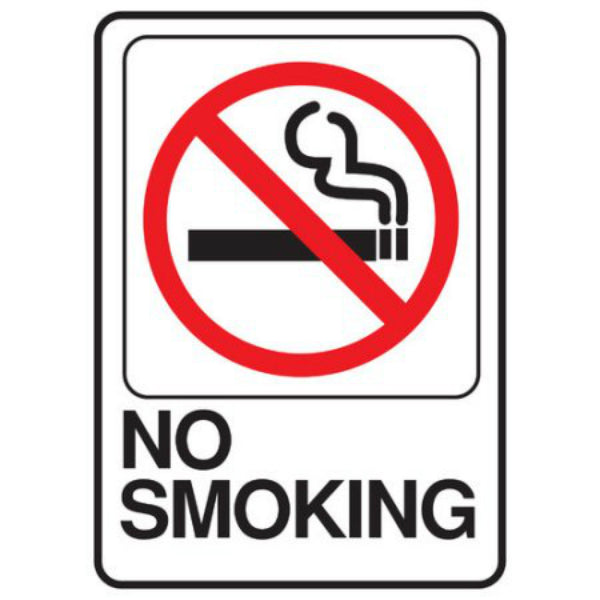 Hy-Ko D-20 Heavy-Duty Plastic "No Smoking" Deco Sign, 5" x 7"