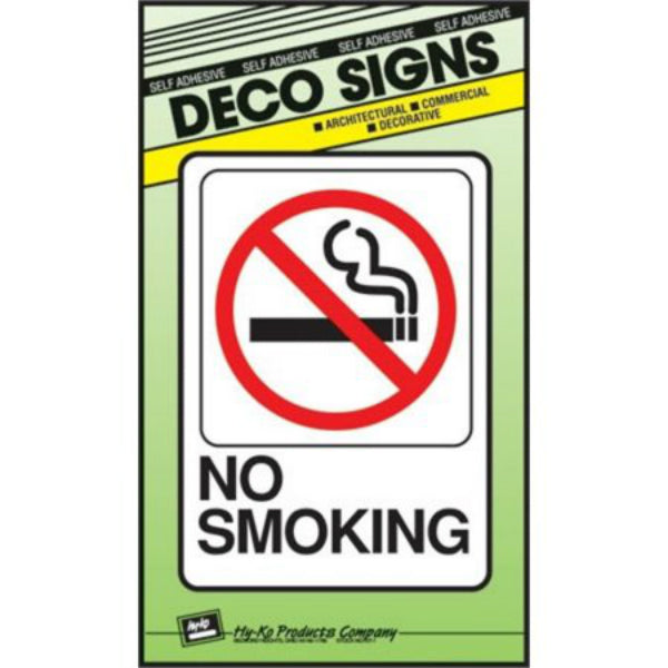 Hy-Ko D-20 Heavy-Duty Plastic "No Smoking" Deco Sign, 5" x 7"
