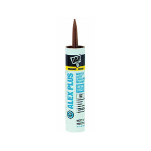 Dap 18122 Alex Plus Acrylic Latex Caulk Plus Silicone, 10.1 Oz, Cedar Tan
