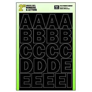 Hy-Ko 30034 Self Stick Adhesive Vinyl Number & Letter Set, 2", Black