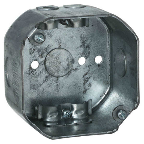 RACO® 175 Octagon Box with with Nonmetallic Sheathed Clamp, 4" x 2-1/8" Deep