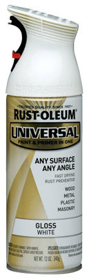 Rust-Oleum® 245199 Universal® Spray Paint & Primer, 12 Oz, Gloss White