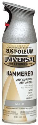 Rust-Oleum® Universal® 1 Coat Coverage Spray Paint, 12 Oz, Hammered Silver